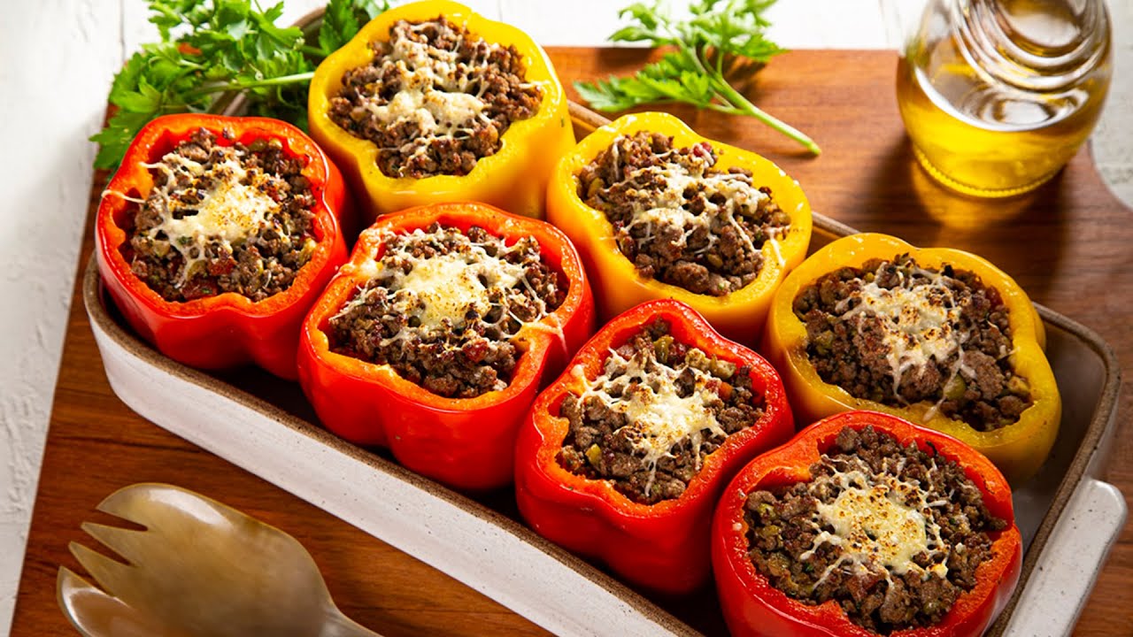 Receita prática e deliciosa de pimentão recheado com carne moída