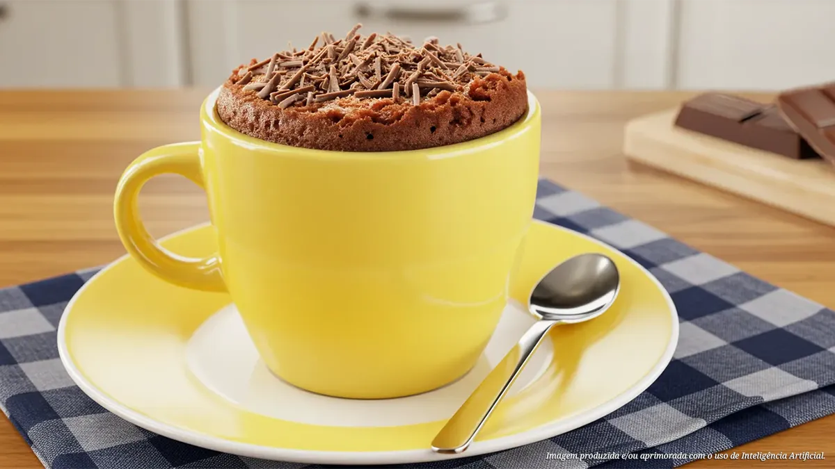 Bolo de caneca com achocolatado