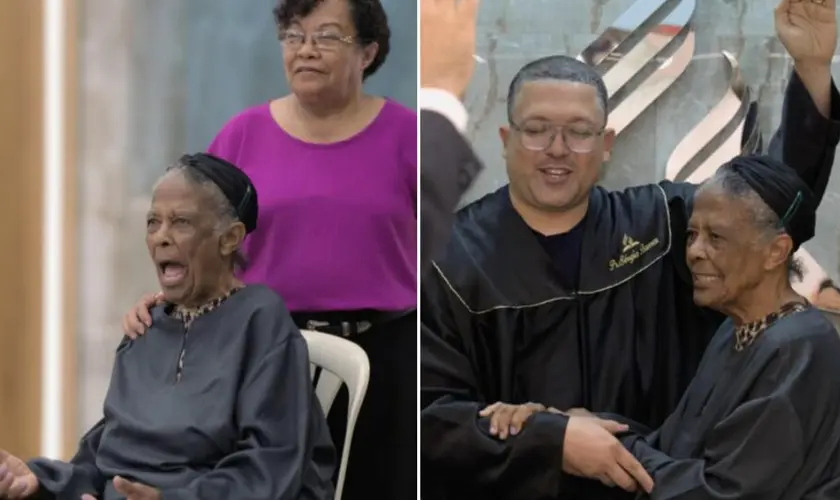 Após filha orar por 40 anos, mãe idosa é batizada em Goiás: “O Céu está em festa”