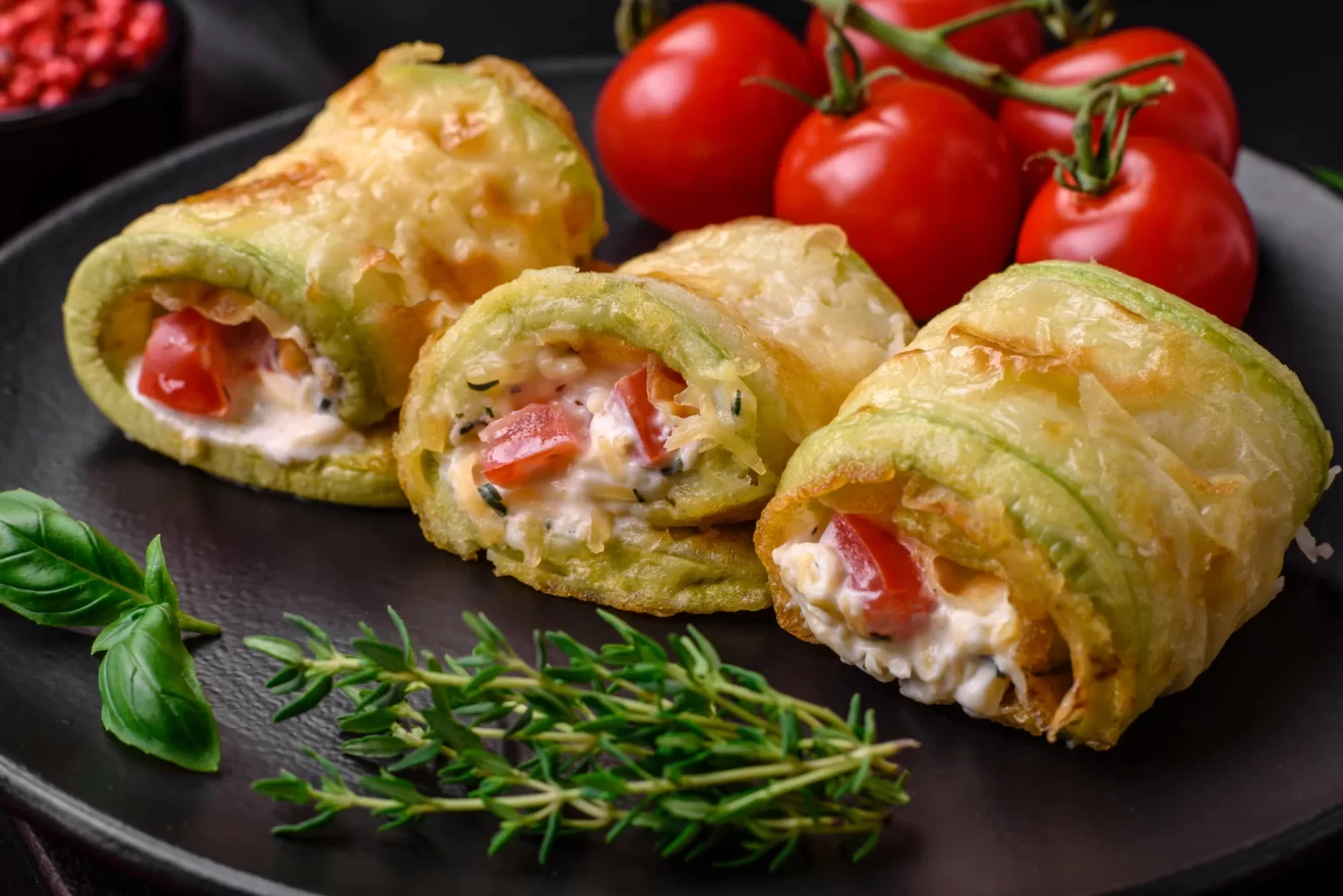 Rolinho de abobrinha na Air Fryer