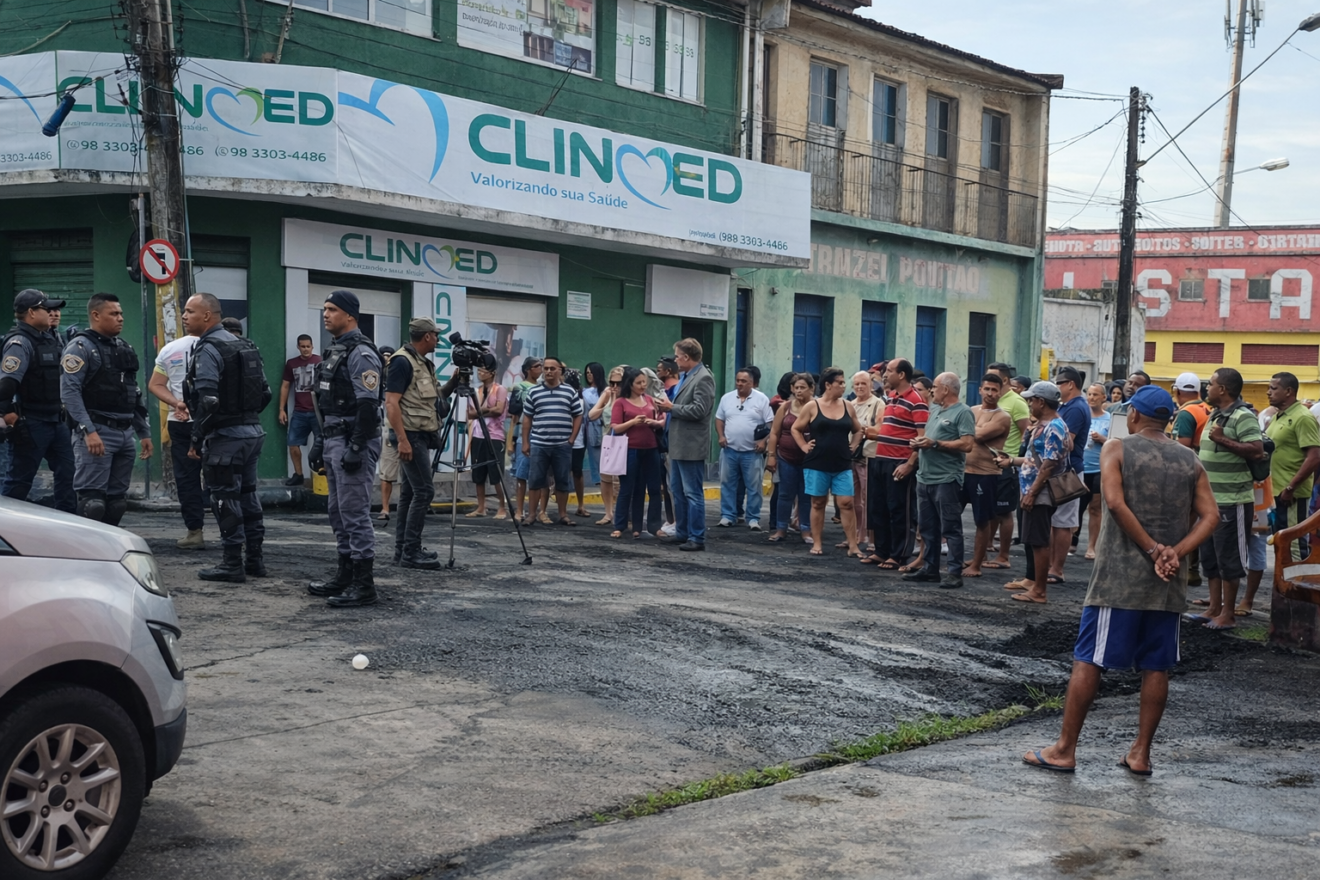 Feirantes protestam após fechamento do Mercado Central em São Luís