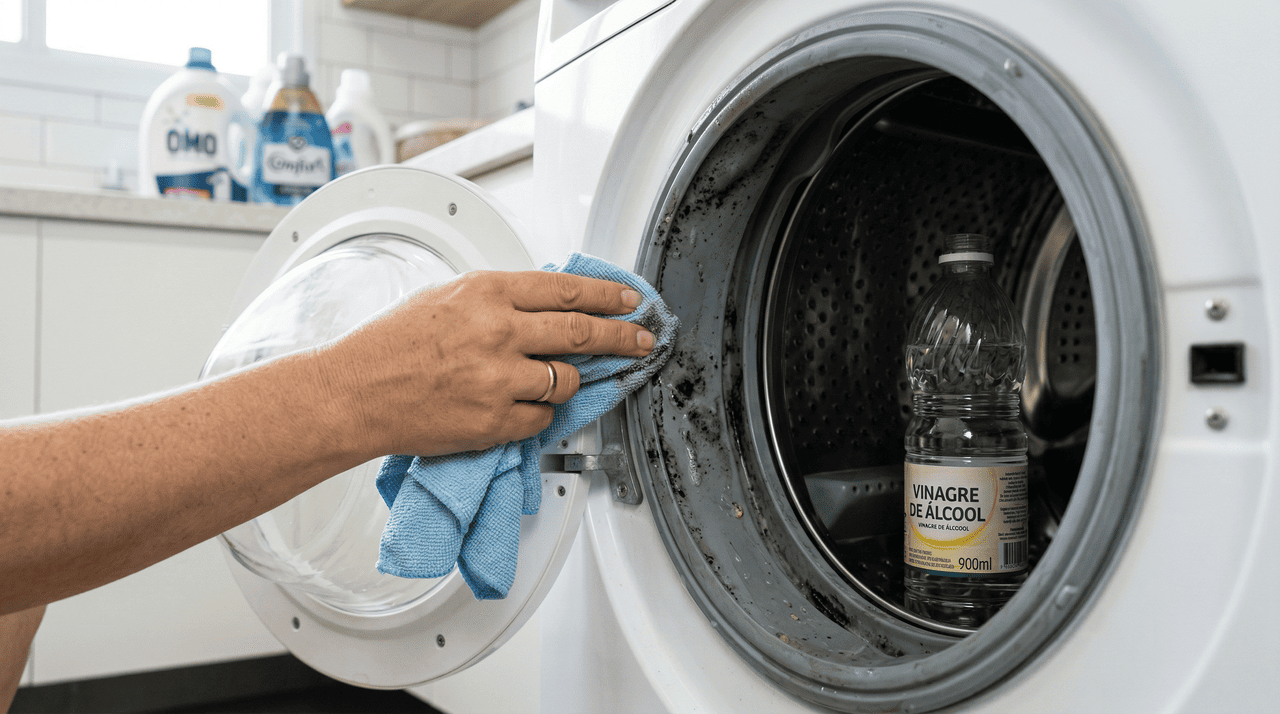 Técnica para limpar a máquina de lavar sem precisar desmontar o tambor