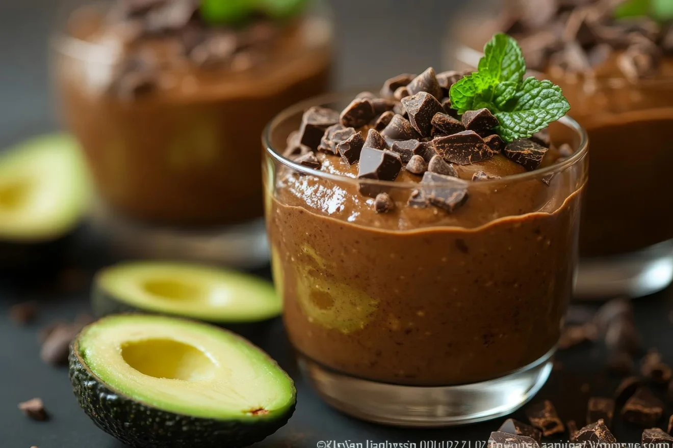 Mousse de abacate e cacau