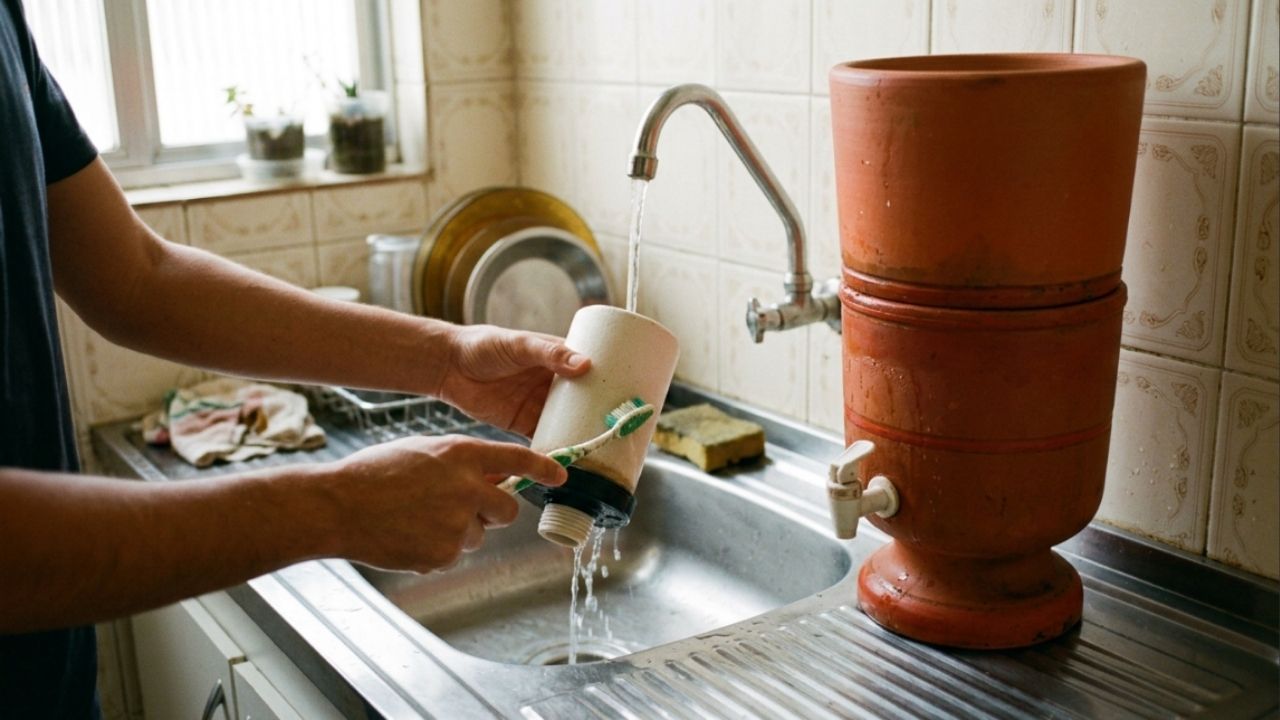 Como limpar corretamente um filtro de barro
