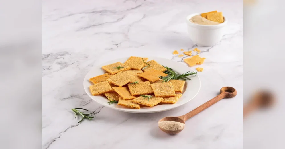 Cream cracker caseiro crocante INGREDIENTES • 40 g de sementes de chia • 100 g de flocos de aveia sem glúten • 120 ml de água PREPARO • O primeiro passo é hidratar a chia. Coloque as sementes em uma tigela, adicione a água e misture bem. Depois, deixe descansar por cerca de 10 a 15 minutos, até formar um gel natural. • Esse processo é importante porque a chia funciona como substituta do ovo, ajudando a dar liga à massa. • Em seguida, acrescente os flocos de aveia sem glúten e misture até obter uma massa consistente e moldável. Se necessário, utilize as mãos para incorporar melhor os ingredientes. • Abra a massa entre duas folhas de papel manteiga com a ajuda de um rolo. O ideal é deixar a espessura bem fina para garantir um resultado mais crocante após assar. • Depois, corte os biscoitos em retângulos ou quadrados, no estilo tradicional do cream cracker. • Leve ao forno preaquecido a 180°C por aproximadamente 15 a 25 minutos, até dourar. O tempo pode variar conforme a potência do forno, então vale acompanhar nos minutos finais para evitar que os biscoitos queimem.