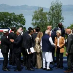 Trump e Lula não interagem durante “foto de família” do G7
