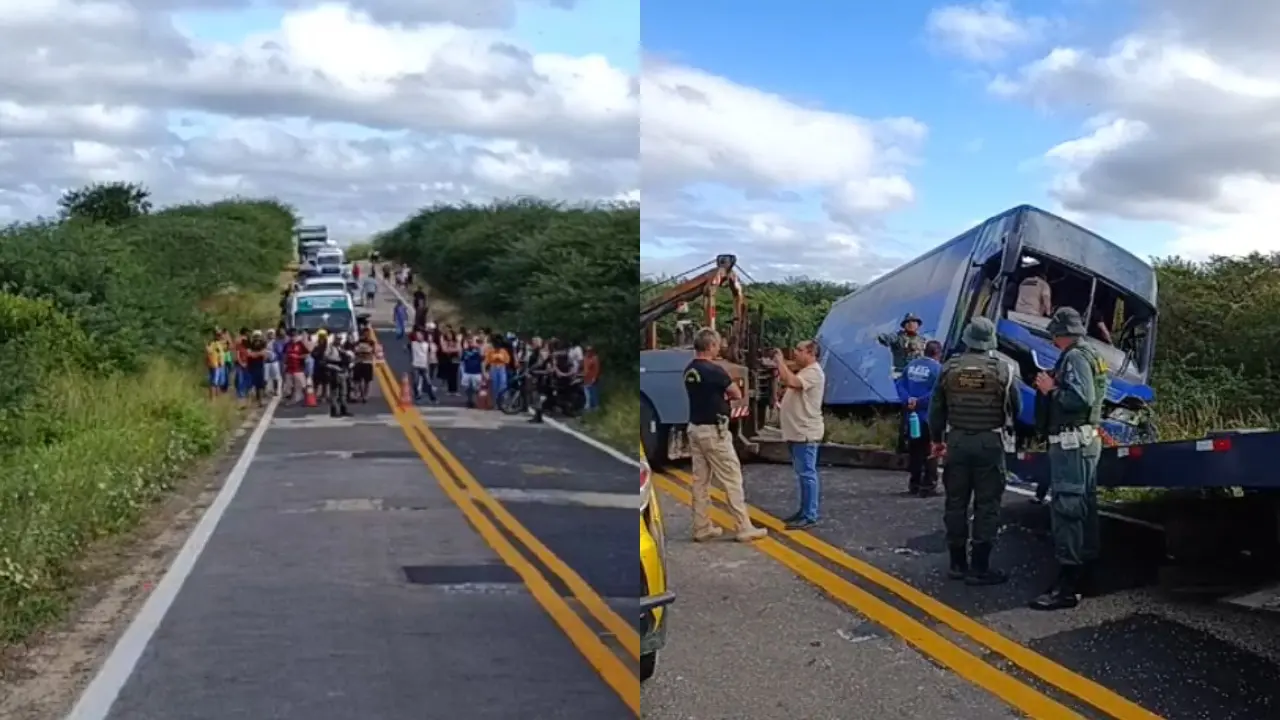Acidente com ônibus de time de basquete deixa sete mortos no Ceará