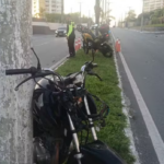 Motociclista morre após bater em meio-fio e palmeira na avenida dos Holandeses