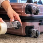 Dica simples com fita adesiva nas rodinhas da mala protege a sua bagagem