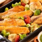 Filé de tilapia com legumes