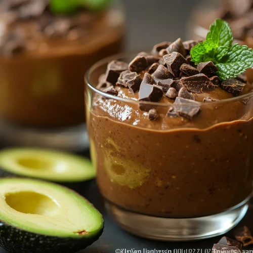 Mousse de abacate e cacau