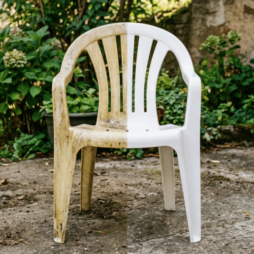 Aprenda a recuperar o branco das suas cadeiras plásticas