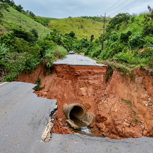 Fortes chuvas rompem parte da MA-245 e interrompem tráfego em Lago da Pedra