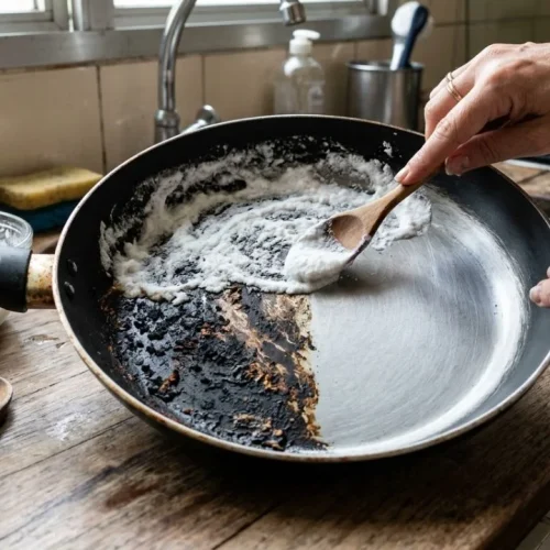 Como limpar panela queimada sem riscar