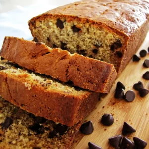 Bolo de banana com gotas de chocolate